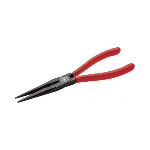 NWS Long Nose Pliers - 205mm (8"), Plastic Coated Handles, Black Finish Heads, DIN ISO 5745 Qty 1