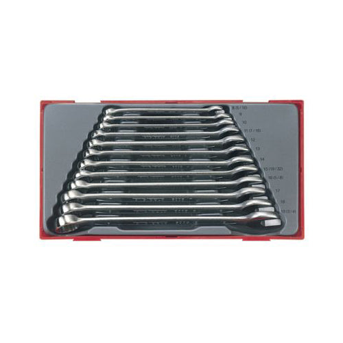 TENG TRAY Combination Spanner Set - 12 Piece, Sizes 8–19mm, Satin Finish, Supplied in Tool Tray Qty 1 Set