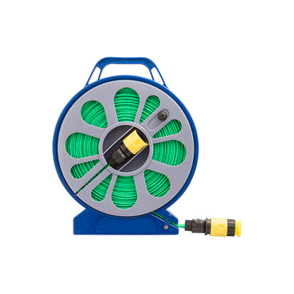 Cassette Hose Reel - 15m Non-Kink Hose, With Tap Connector & Spray Nozzle, Easy-Wind Storage Cassette Qty 1