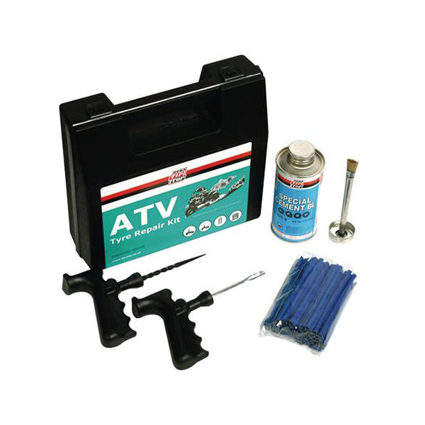 Rema Tip Top ATV/Quad Bike Tyre Repair Kit 50 Strings Tools Cement Storage Case Qty 1 Kit