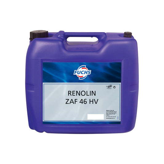 Fuchs Renolin ZAF 46 HV Hydraulic & Lube Oil 20L Zinc/Ash Free Wide Temp Range Qty 1