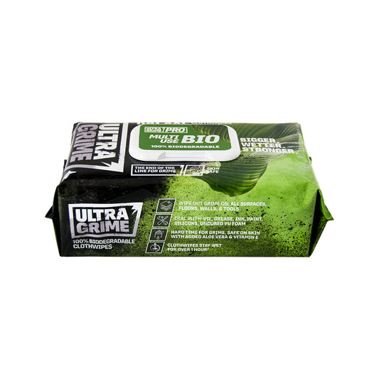 Uniwipe ULTRAGRIME Pro Bio Clothwipes Pack of 100 38x25cm Biodegradable Qty 1