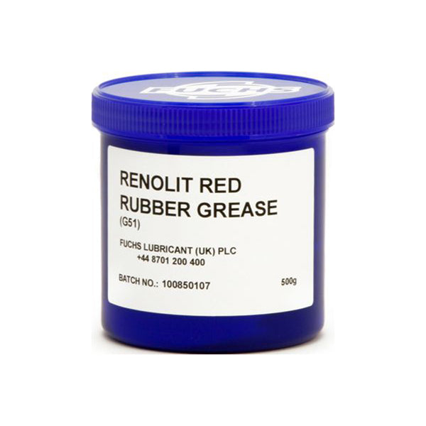 FUCHS RENOLIT G51 Red Rubber Grease - 500g Tub, For Hydraulic Brake/Clutch Components, Rubber Compatible Qty 1