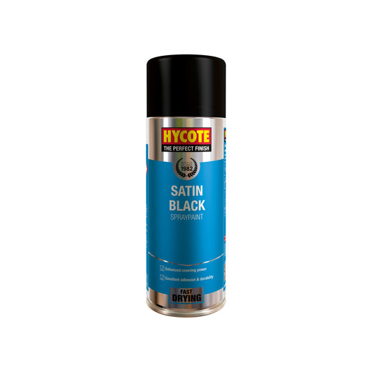 HYCOTE Satin Black Paint - 400ml Aerosol Pack of 6