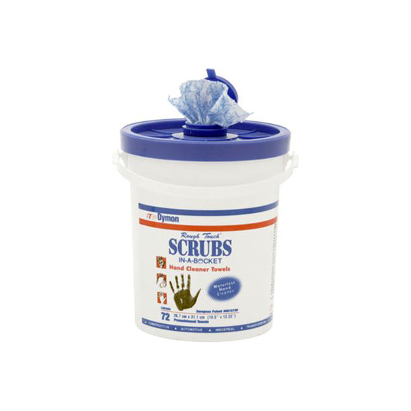 SCRUBS In?a?Bucket Hand Cleaner Towels - Tub of 72, Alcohol?Free Formula, Removes Oil, Tar, Adhesives, Paints Qty 1
