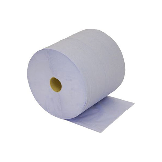 Paper Wipes Roll - Blue, 2?Ply, 275mm x 370m, Large Size Pack of 2 Rolls