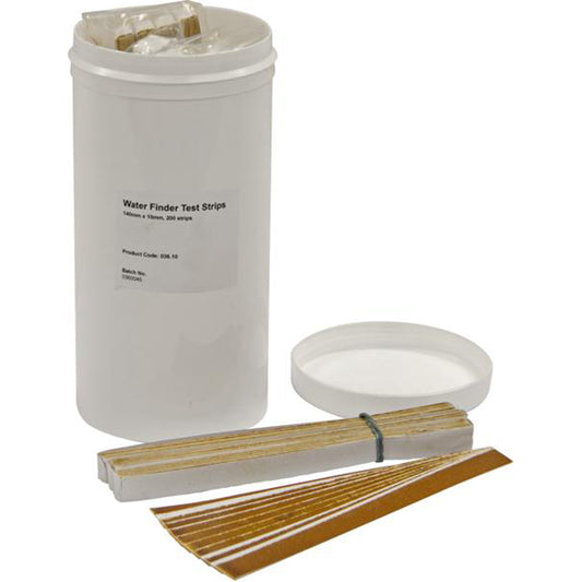 Water Finding Dip Strips - Turns Red on Contact with Water, For Petrol & Hydrocarbons Tub of 200