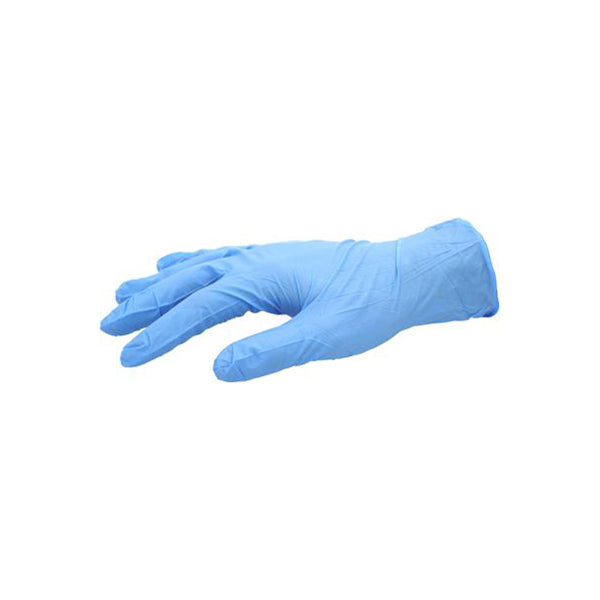 Blue Hybrid Disposable Gloves - Size L, Powder-Free PVC/Nitrile Blend, Latex-Free Box of 100
