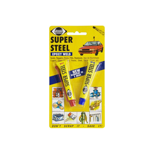 PLASTIC PADDING PLASTIC PADDING Super Steel Epoxy - 2 x 25g Tubes, Hardens in 5 Min, Multi?Material Repairs Qty 1