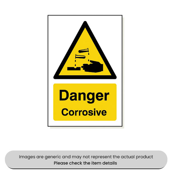 Danger Corrosive S Sticker Adhesive 240X360MM Pack Qty 1