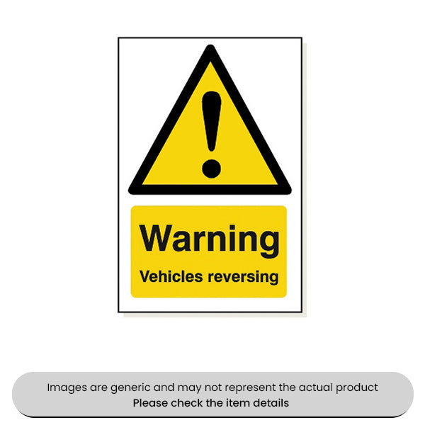 Warning Vehicles Reversing Foamex 240X360MM Pack Qty 1
