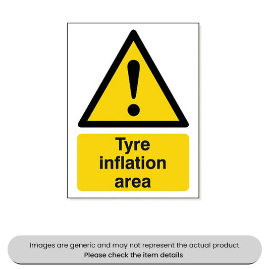 Tyre Inflation Area Sticker Adhesive 240X360MM Pack Qty 1