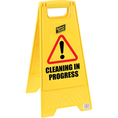 Wet Floor Sign - Foldable A?Frame, “Caution Wet Floor / Cleaning In Progress” Qty 1