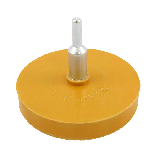 ABRACS Spindle Mounted Rubber Eraser Wheel - 88mm, For Decal/Sticker Removal, Max RPM 4,000, 6mm Spindle Qty 1