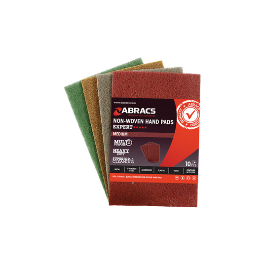 ABRACS Hand Pads - 150 x 230mm, Grey (Fine), Flexible, Long?Life, Ideal for Grooves & Channels Pack of 10