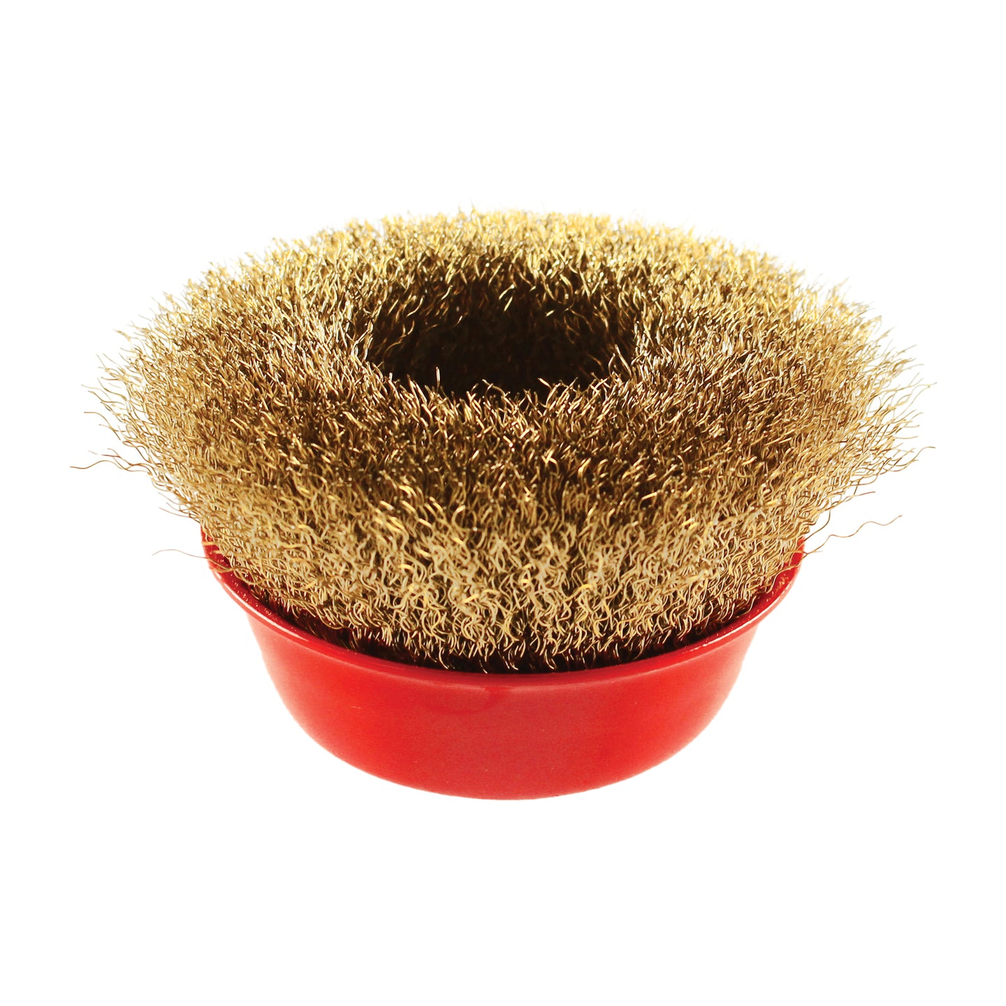 ABRACS Cup Brush - Crimped Wire, 120mm, M14, Brass Dipped Steel Wire Ø0.3mm, Max RPM 6,500 Qty 1