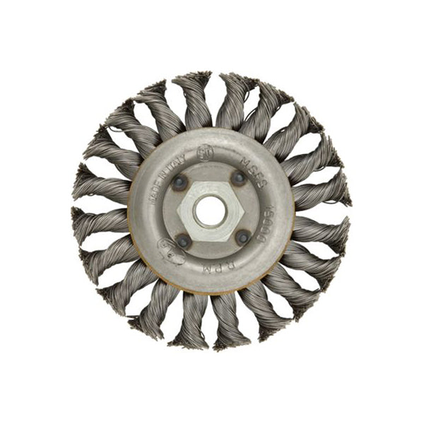 ABRACS Wheel Brush - Twist Knot, 115mm, M14, Max RPM 12,500, Heavy Duty for Weld Prep & Deburring Qty 1