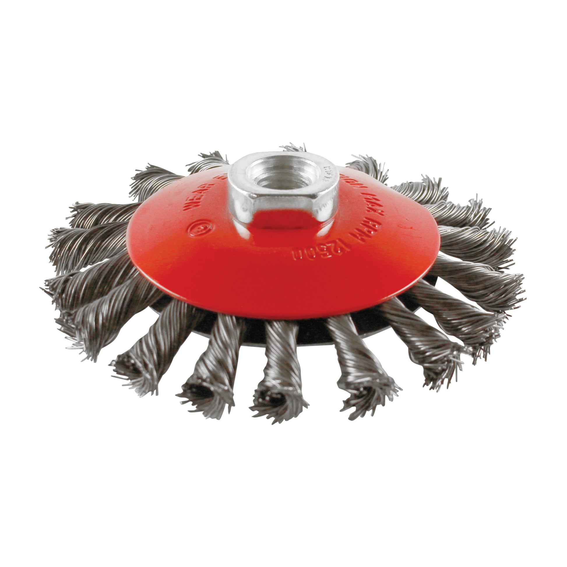 ABRACS Bevel Wire Brush - Twist Knot, 95mm, M10, Wire Ø0.5mm, Max RPM 14,000 Qty 1
