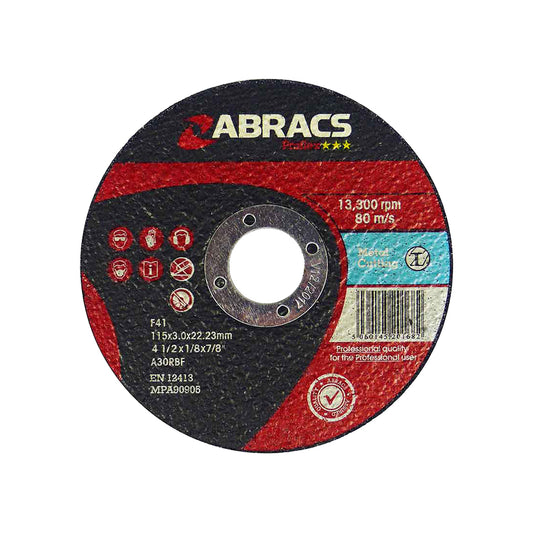 Abracs DPC Cutting Disc 230x3.0x22mm Mild Steel Iron Max RPM 6650 Pack of 25