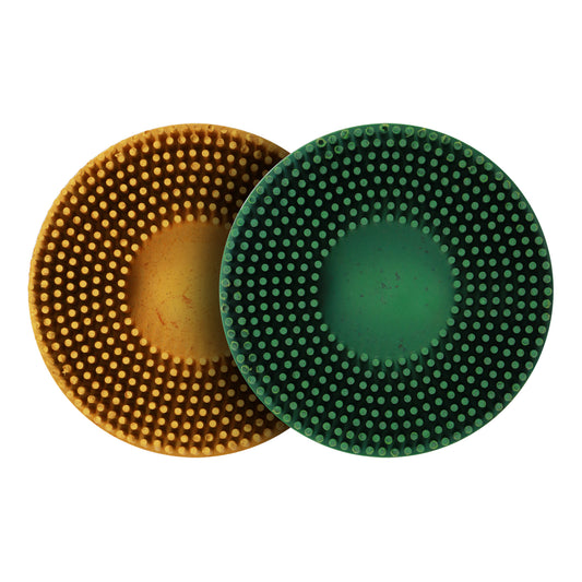 ABRACS Quick?Lock Bristle Brush - 50mm, Yellow, P80 Grit, Max RPM 25,000, For Metal Surface Cleaning Pack of 5