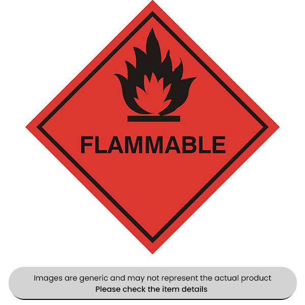 Flammable Sticker Self-Adhesive 100X100mm Pack Qty 1