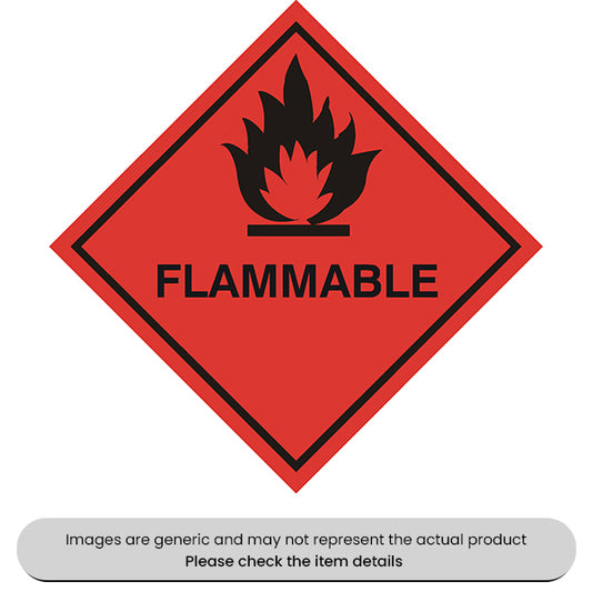 Flammable Sticker Self-Adhesive 100X100mm Pack Qty 1