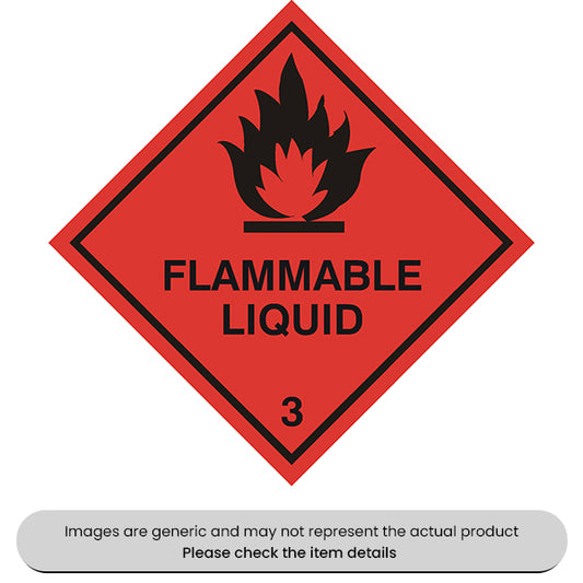 Flammable Liquid Sticker Self-Adhesive 100X100mm Pack Qty 1