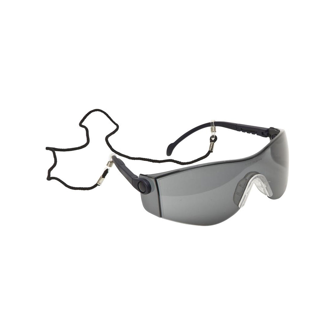Wraparound Safety Glasses - Clear Lens, With Cord, CE Marked, EN166/EN170, UV Protection, Adjustable Arms Qty 1
