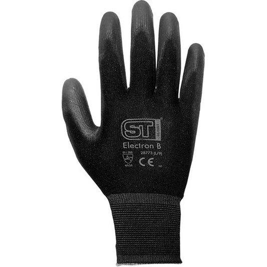 Electron Gloves - Size M, EN388 3121, PU Palm Coated Nylon, Anti-Static (EN1149), Precision Assembly Use Qty 12 Pairs