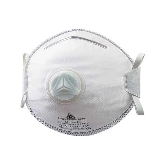 DELTAPLUS Disposable Mask - FFP1 + Valve, EN149:2001/A1:2009 Approved, Nose Clip & Foam Edge Box of 10