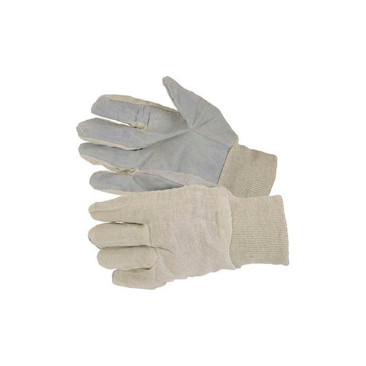 Cotton & Chrome Gloves - One Size, EN388 1000, Chrome Palm with Cotton Liner Pack of 5 Pairs