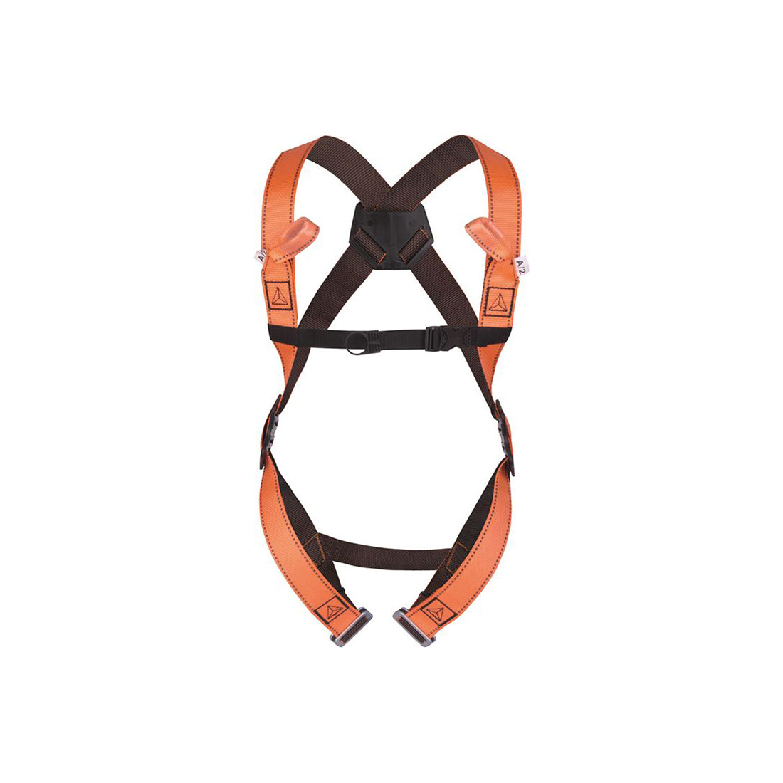 DELTAPLUS Fall Arrester Harness - Orange, Size L, EN361/EN363 Approved, Dual Anchorage Points, Adjustable Loops Qty 1