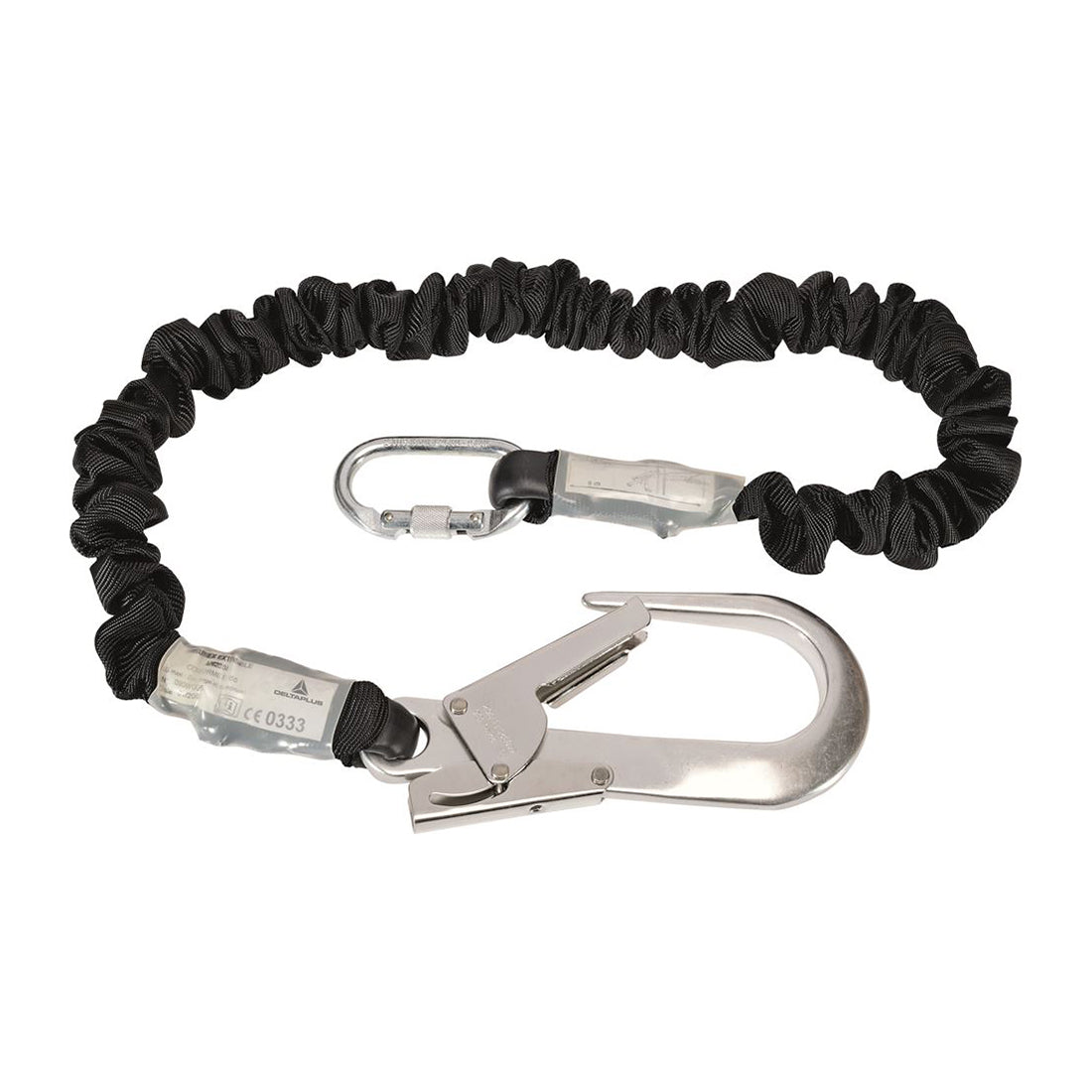 DELTAPLUS Energy Absorber Lanyard - 1.4–2m Length, EN355/EN363 Approved, Screw Karabiner & Automatic Hook Qty 1