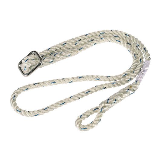 DELTAPLUS Adjustable Rope Lanyard - 12mm Ø x 2m, EN358/EN363 Approved, Protective Sheath on Splices Qty 1