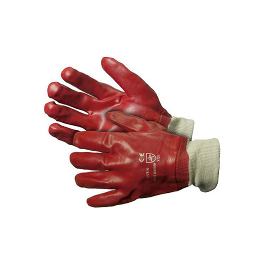 PVC Gloves - With Knitted Wrist, EN388 3131, Durable Grip & Protection Qty 5 Pairs