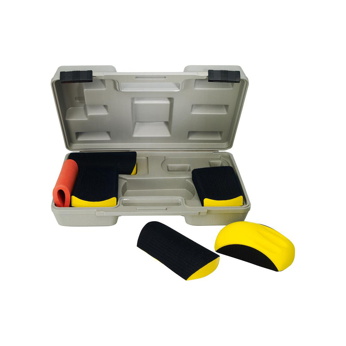 Sanding Kit with Curved Blocks - Concave/Convex Adaptors, Storage Case Qty 6 Piece Set