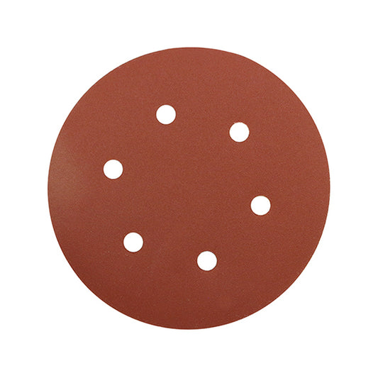 Abracs Hook & Loop Sanding Disc 150mm P80 6-Hole Heavy Duty Multi-Material Pack of 25