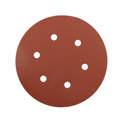 Abracs Hook & Loop Sanding Disc 150mm P60 6-Hole Heavy Duty Multi-Material Pack of 25