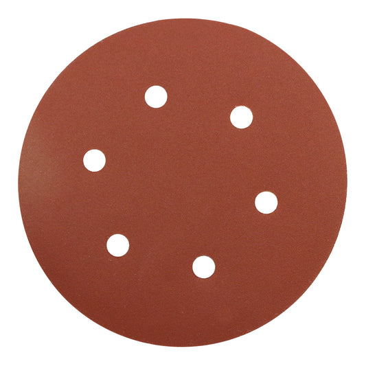Abracs Hook & Loop Sanding Disc 150mm P320 6-Hole Multi-Material Use Pack of 25