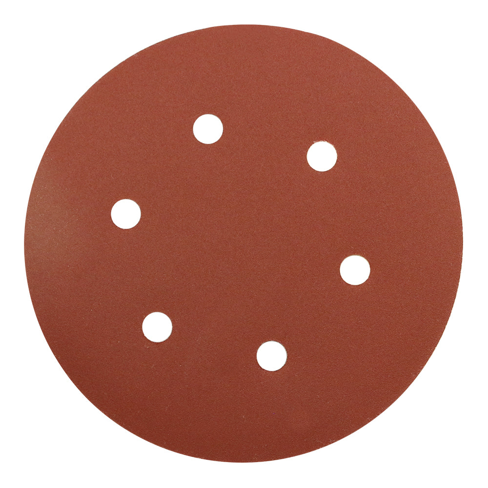 Abracs Hook & Loop Sanding Disc 150mm P400 6-Hole Multi-Material Use Pack of 25