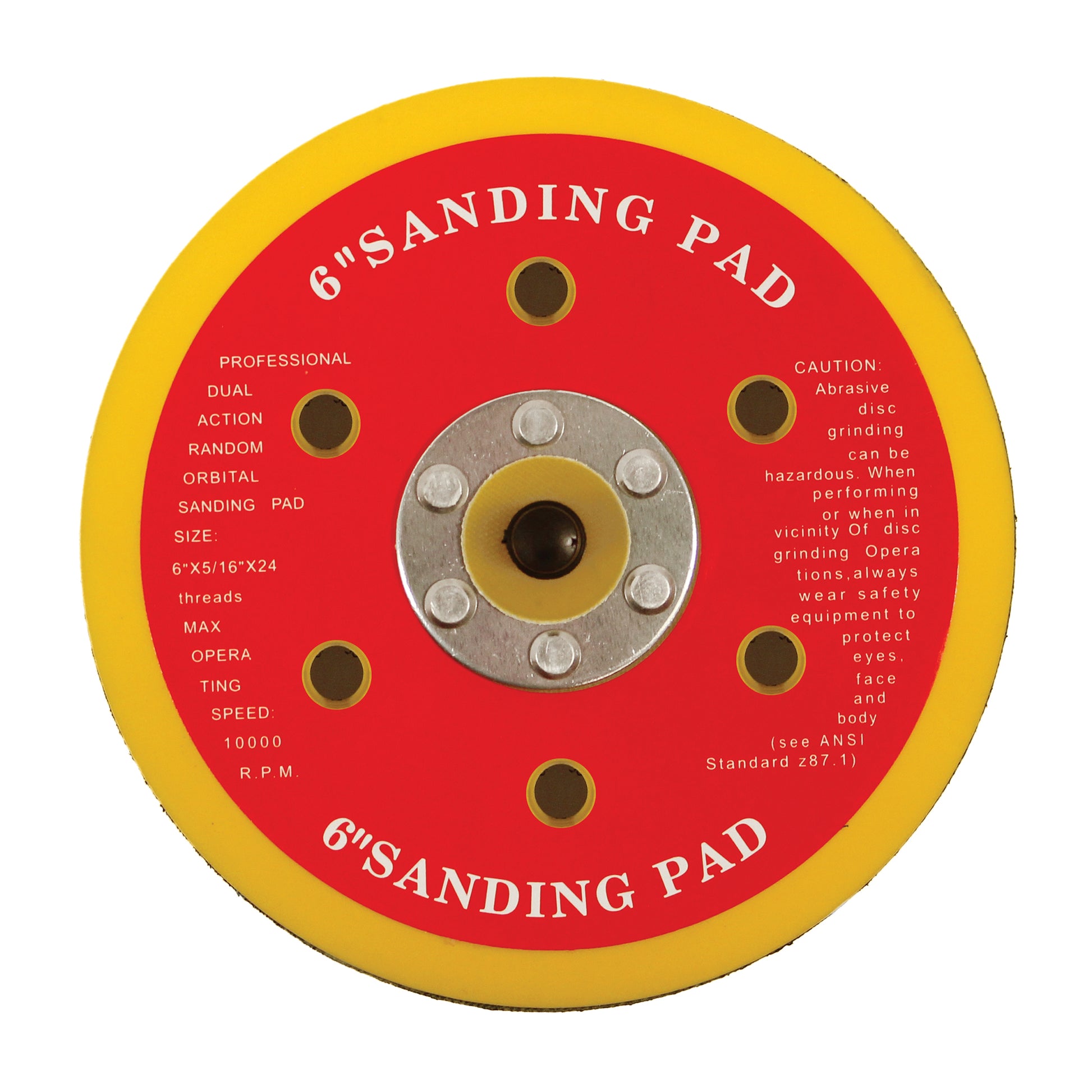 Abracs Hook & Loop Backing Pad 150mm 6-Hole 5/16 UNF Thread For DA Sanders Qty 1
