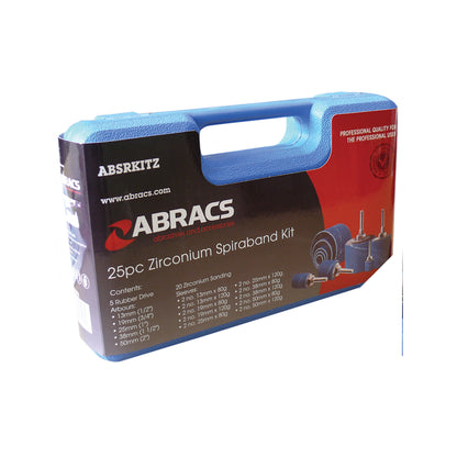 Abracs Spiraband Kit 25-Piece Mixed Sizes & Grits with Drive Arbors Qty 1 Kit
