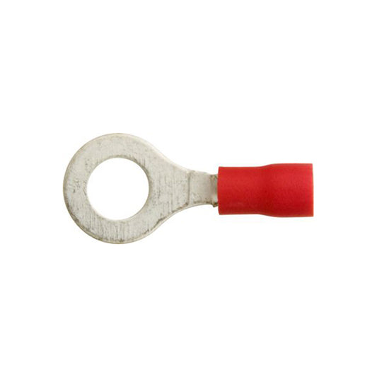 Essentials Red Ring Terminals 6.4mm (1/4") Standard Length Qty 50