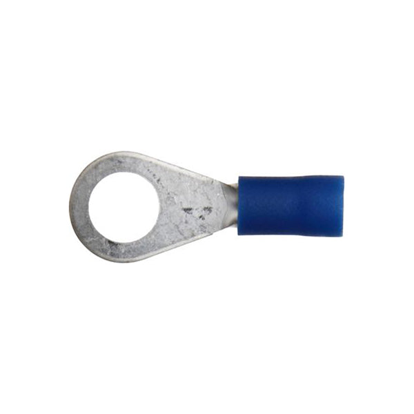 Essentials Blue Ring Electrical Connectors 6.4mm (1/4") Standard Length Qty 50