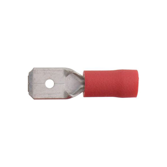 Essentials Red Push-On Male Connectors 6.3mm Width Qty 125