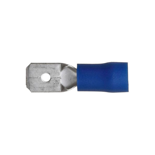Essentials Blue Push-On Male Electrical Connectors 6.3mm Standard Fit Qty 125