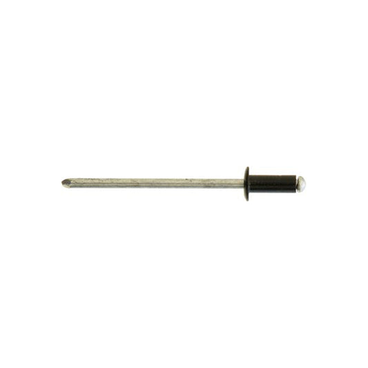 Black Aluminium Rivets - Large Flange, 3.2 x 8mm (1/8" x 5/16") Qty 5 x 20